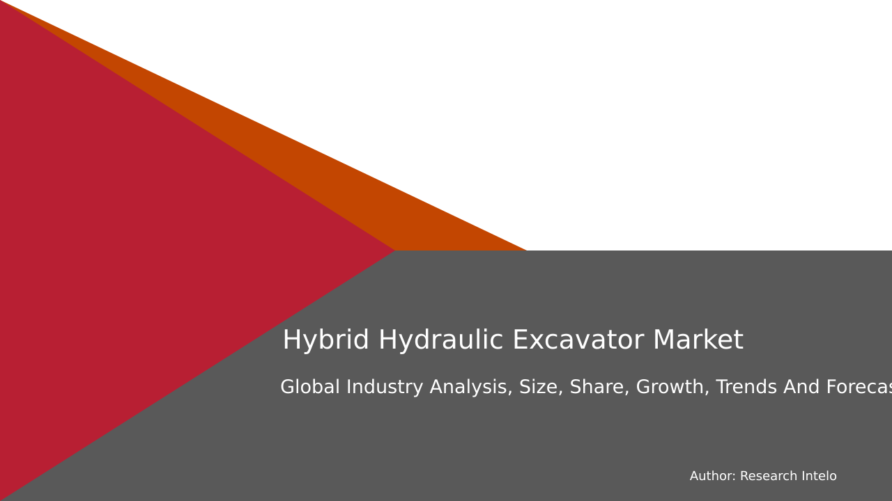Hybrid Hydraulic Excavator Market Research Report 2033